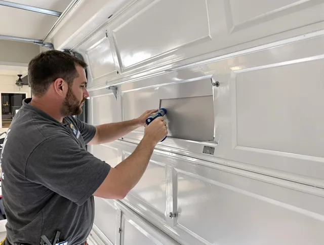 Garage door panel repair by Watertown Garage Door Repair in Watertown